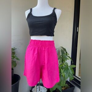 ☘️ H&M Neon Pink (Fuchsia) Bermuda Shorts - Size S - Bold and Beautiful!